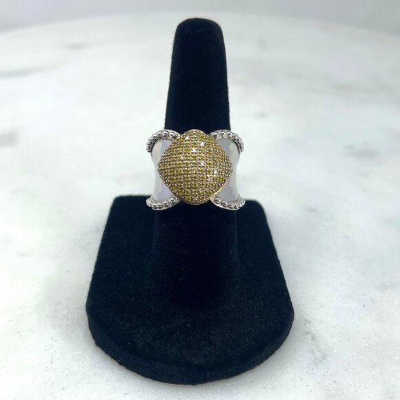 Diamond Treasures Jewelry - Diamond Treasures Sterling Silver Yellow Diamond 0.32 CTW Ring, Size 5